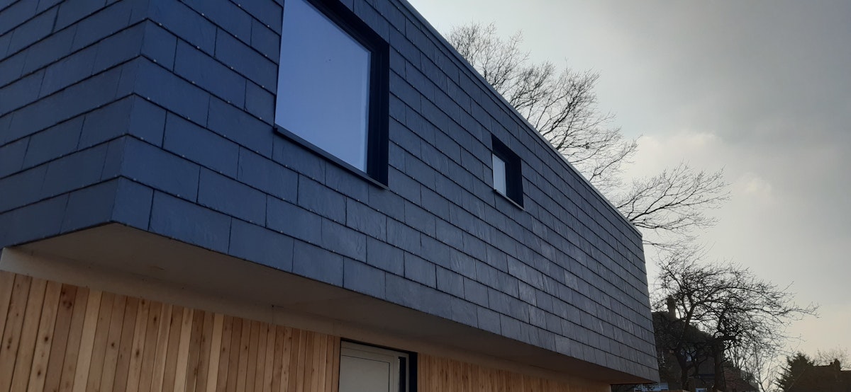 Image of Cupaclad slate cladding on Brent Fence House